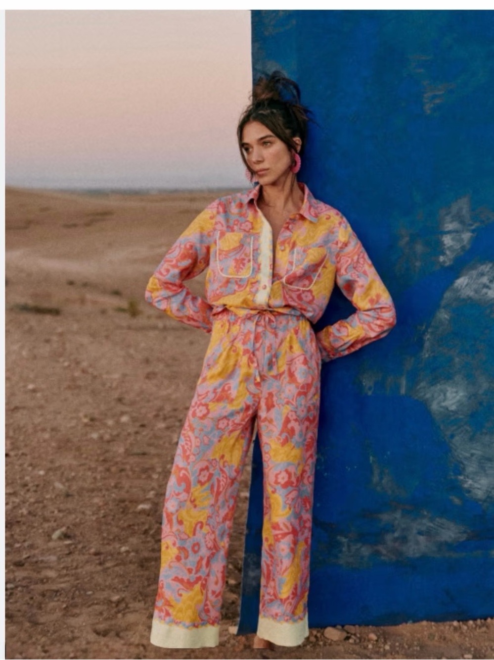 SEZANE ❤️ NWT Jacques Trousers Wonderland Bright Floral Print Size 36 / US 4